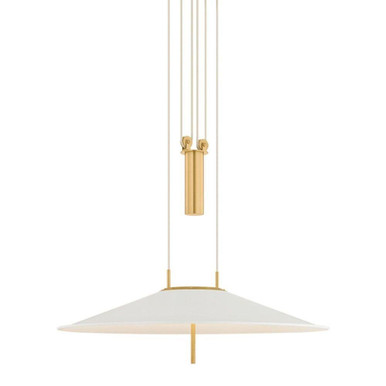 Emmons 20W 1 LED Pendant 6.75 Inch Tall and 30 Inch Wide by Hudson Valley - 4751-AGB/SWH