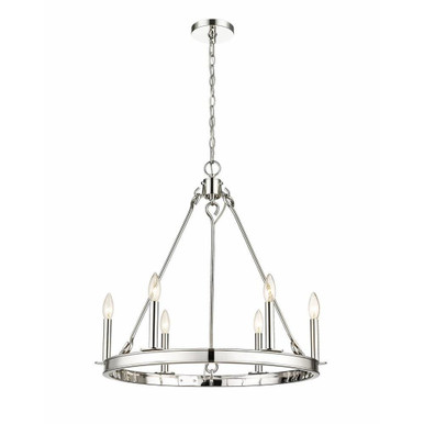 Barclay 6 Light Chandelier 24 Inches Tall and 25 Inches Wide by Z-Lite - 482R-6PN
