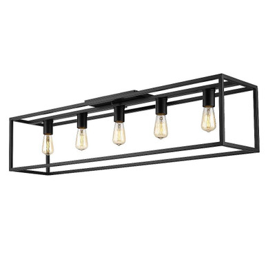 Wesson 1 Light 41 Inch Wide Flush Mount by Golden - 2072-FM41 BLK