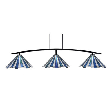 Kurve 3 Light Island Pendant 56.75 Inch Length by Toltec - 3733-MB-932