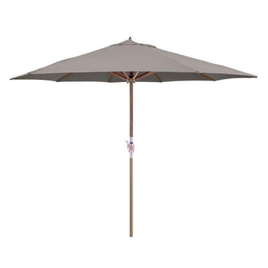 11 Foot Teak Wood Crank Lift Octagon Market Umbrella by Galtech - 587-O