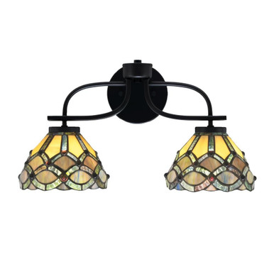 Cavella 2 Light Art Glass Vanity Light 18.5 Inch Length by Toltec - 3912-MB-9325