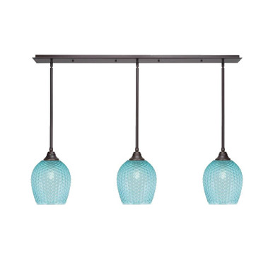 Stem 3 Light Linear Pendalier 12.75 Inch Tall and 7.5 Inch Wide by Toltec - 48-DG-4905