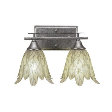 Uptowne 2 Light Vanity Light 16.25 Inch Wide by Toltec - 132-AS-1025