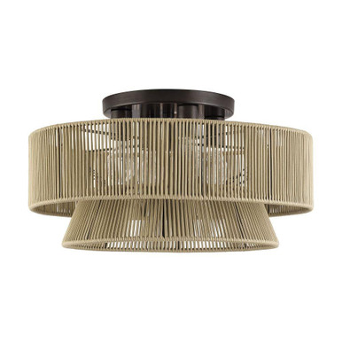 Florell 4 Light Extra Large Semi Flush Mount 21 Inch Wide by Livex - 49148