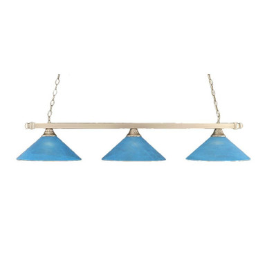 Square 3 Light Linear Chandelier by Toltec - 803-BN-415