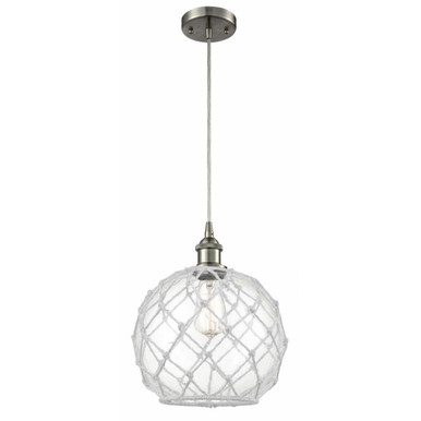 Farmhouse Rope 1 Light Cord Hung Small Pendant 13 Inch Tall by Innovations - 516-1P-G12-10R