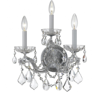 Maria Theresa 3 Light Candle Style Wall Sconce 14 Inch Tall by Crystorama - 4403