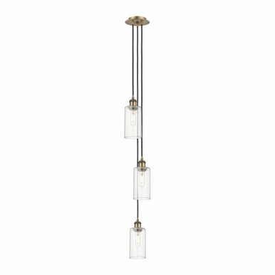 Crown Point 3 Light Cord Hung Pendant 11.25 Inch Tall by Innovations - 103B-3P-BB-G434-7CL