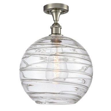 Athens Deco Swirl 1Light Semi Flush Mount 14.63 InchX12 Inch by Innovations - 516-1C-G1213-12