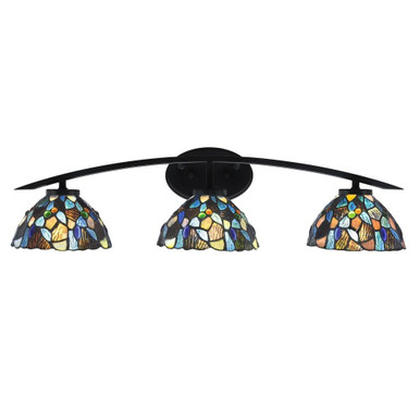 Kurve 3 Light Vanity Light 7.75 Inch Tall by Toltec - 3723-MB-9955
