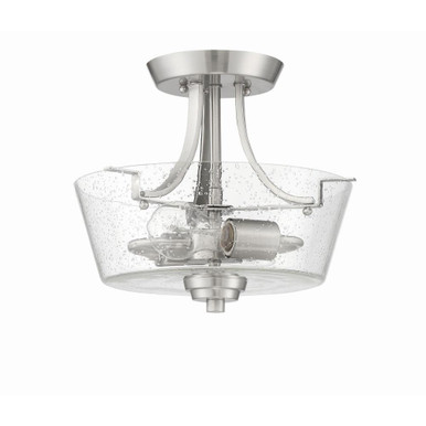 Grace 2 Light 13 Inch Wide Contemporary Semi Flush Mount by Craftmade - 41952-BNK-CS