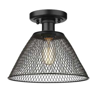 Carver 1 Light 10 Inch Wide Semi Flush Mount by Golden - 0304-SF