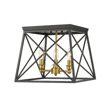 Guildford Farm 3 Light 14 Inch Wide Flush Mount by Bailey Street Home - 372-BEL-1002101