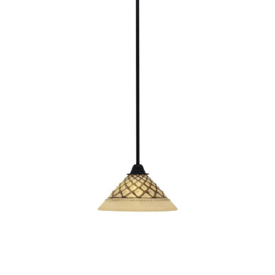 Paramount 1 Light Chocolate Icing Glass Stem Hung Small Pendant by Toltec - 3401-MB-7183