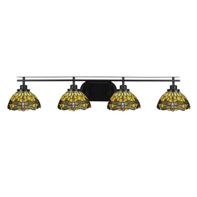 Odyssey 4 Light Art Glass Vanity Light Length by Toltec - 2614-MB-9465