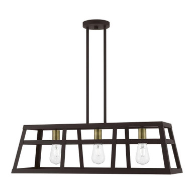Abbotsford Circus 3 Light Caged Linear Chandelier by Bailey Street Home - 218-BEL-1220004