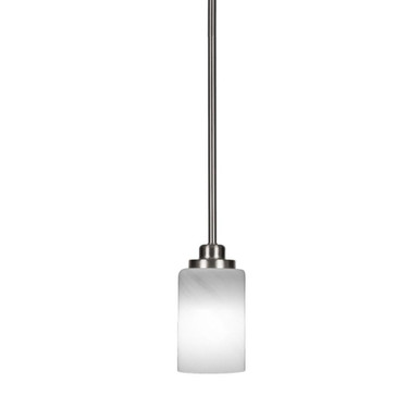 Odyssey 1 Light Stem Hung Mini Pendant 7.5 Inch Tall by Toltec - 2601-BN-3001