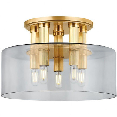 Crystler 5 Light 15 Inch Wide Flush Mount by Hudson Valley - 5135-AGB
