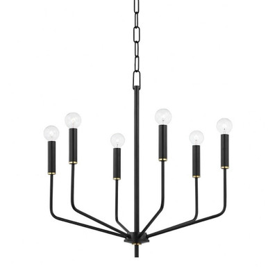 Bailey 6 Light Chandelier 23.5 x 30 Inches Wide by Mitzi - H516806-AGB/SBK