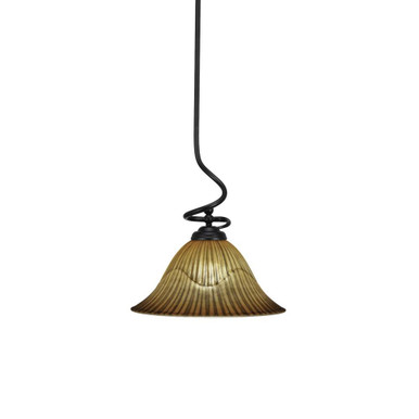 Capri 1 Light Steel Medium Stem Pendant 17 Inch Tall by Toltec - 900-MB-58319