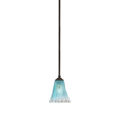 Zilo 1 Light Stem Hung Mini Pendant 5.5 Inch Wide by Toltec - 560-MB-725