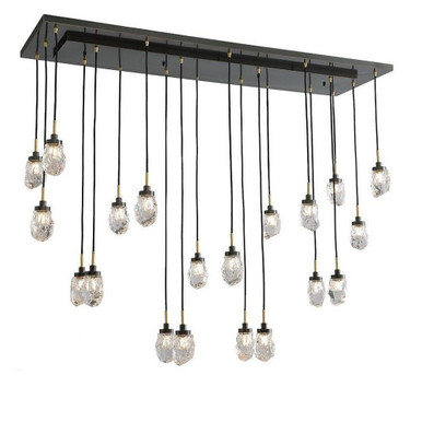 Avola 20 Light Ice Drop Rectangular Chandelier 128 Inch Tall by Kanova - KCH1106L-20