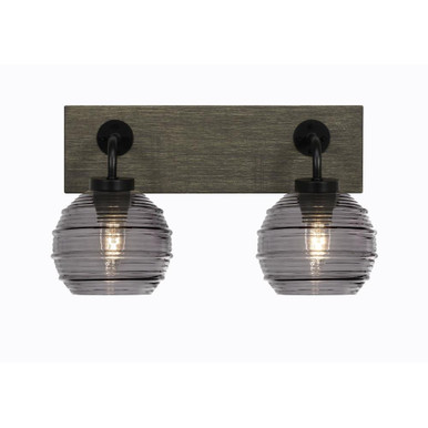 Oxbridge 2 Light Ribbed Glass Vanity Light 16.25 Inch Length by Toltec - 1772-GPDW-5110