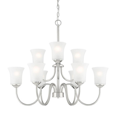 Bronson 9 Light Large Chandelier by Designers Fountain - D278M-9CH-BN