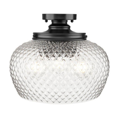 Adeline 3 Light Semi Flush Mount 11.25 Inch Tall and 14 Inch Wide by Golden - 1088-3SF
