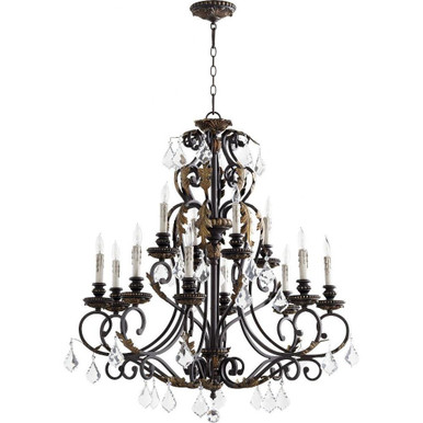Rio Salado 12 Light Large 2 Tier Chandelier by Quorum - 6157-12-44