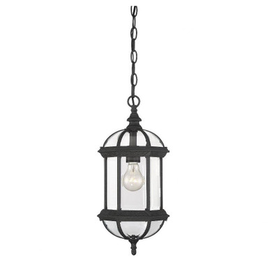 Kensington 1 Light Small Outdoor Pendant by Savoy House - 5-0631-BK