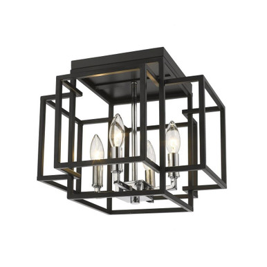 Titania 4 Light 14 Inch Wide Modern Flush Mount by Z-Lite - 454F-BK-CH