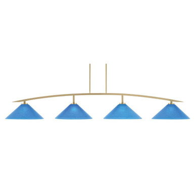 Kurve 4 Light Steel Bar Island Pendant 75.75 Inch Length by Toltec - 3734-GP-415