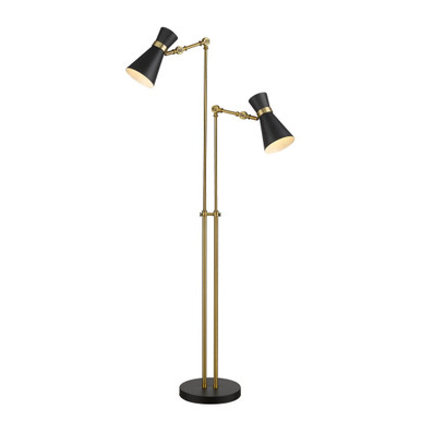 Soriano 2 Light Floor Lamp In Modern Style 56.5 x 27.75 Inches by Z Lite - 728FL-MB-HBR