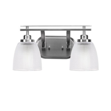 Odyssey 2 Light Ribbed Glass Vanity Light 15.75 Inch Length by Toltec - 2612-BN-500
