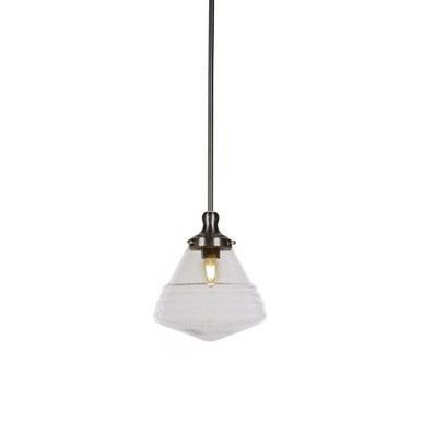 Juno 1 Light Steel Small Stem Hung Pendant 11.5 Inch Tall by Toltec - 79-975-115-