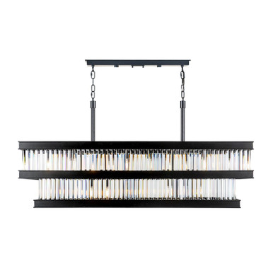 Double Take 6 Light Linear Chandelier 13.75 Inch Wide By Varaluz - 546N06BLK