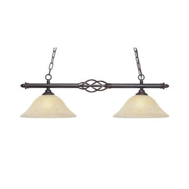 Elegante 2 Light Medium Linear Island Pendant 33 Inch Length by Toltec - 862-12-925-33