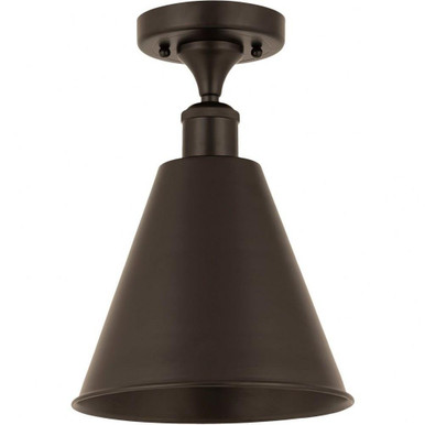 Ballston Cone 1 Light 12 Inch Wide Semi-Flush Mount by Innovations - 516-1C-8
