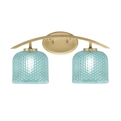 Kurve 2 Light Textured Glass Vanity Light 9.5 Inch Tall by Toltec - 3722-NAB-46