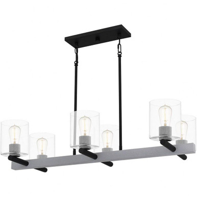 Caldwell 6 Light Oversized Linear Chandelier by Quoizel - CDW138MBK