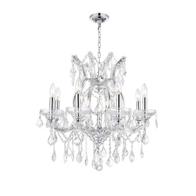 Maria Theresa 9 Light Medium Chandelier by CWI - 8311P24C-9 (Clear)
