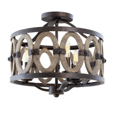 Belmont 3 Light 16.5 Inch Wide Semi Flush Mount by Kalco - 500241FG