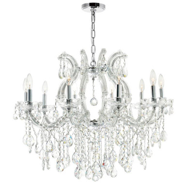 Colossal 10 Light Large Chandelier by CWI - 8312P32C-10 (Clear)