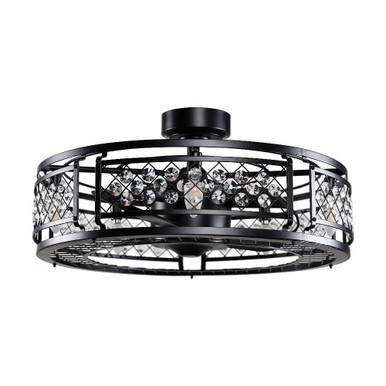 Wright 3 Blade Crystal Ceiling Fan with Light Kit 27 Inch by Parrot Uncle - F8215110V