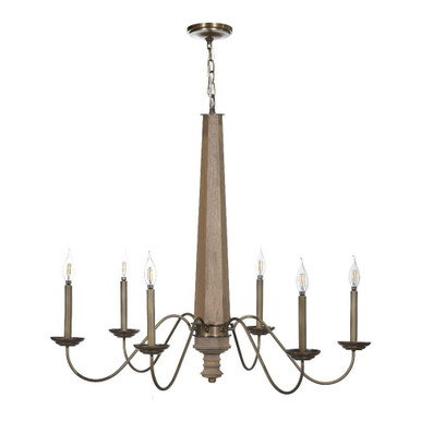 Dinner at 6 Light Chandelier 36 Inch Tall and 38 Inch Wide By Varaluz - 545C06BRZ