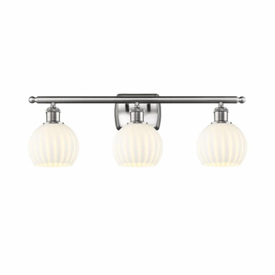 White Venetian 3 Light Vanity Light 26 Inch Wide by Innovations - 516-3W-G1217-6