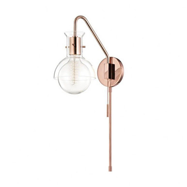 Riley One Light Wall Sconce with Glass by Mitzi - HL111101G-POC