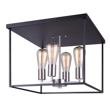 Roy 4 Light 4.38 Inch Wide Flush Mount by Canarm Inc - IFM701A16BKN